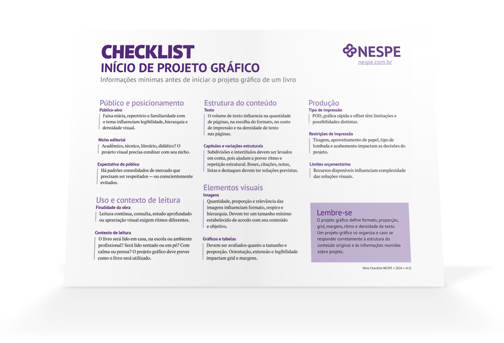 Imagem ilustrativa checklist projeto gráfico